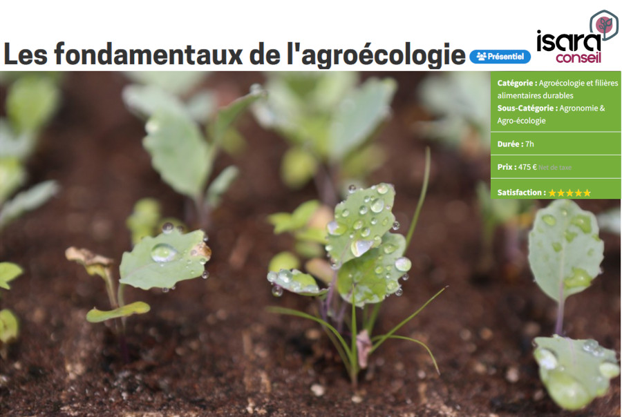 Formation les Fondamentaux de l'agroécologie par Isara Conseil